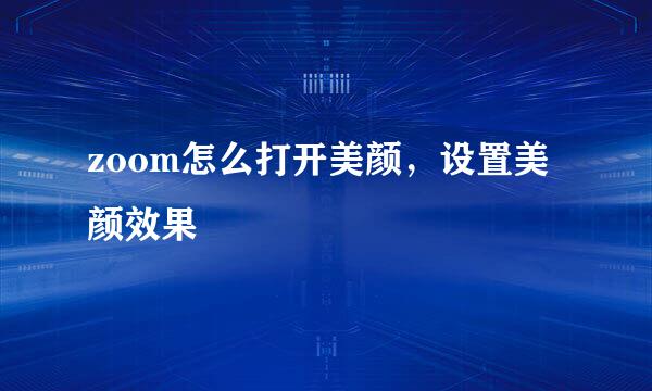 zoom怎么打开美颜,设置美颜效果