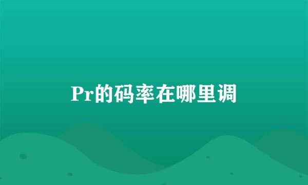 Pr的码率在哪里调