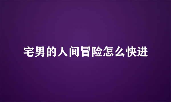 宅男的人间冒险怎么快进