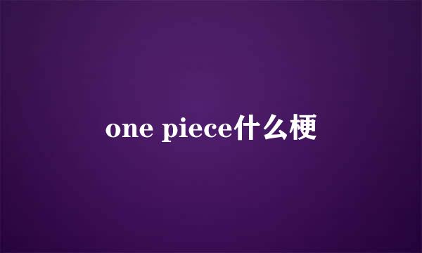 one piece什么梗