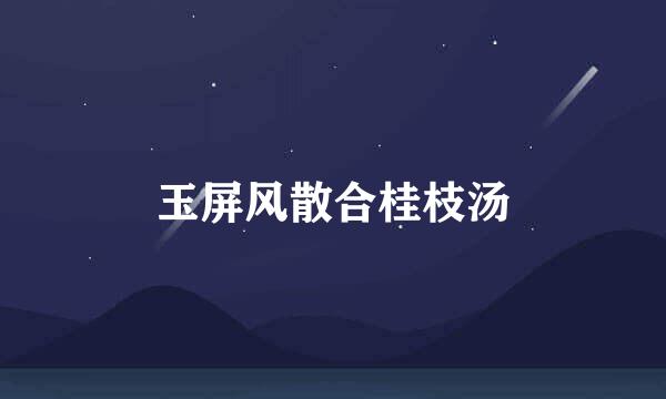 玉屏风散合桂枝汤