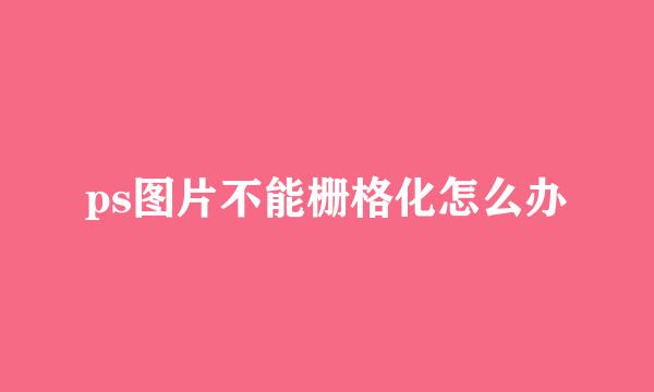 ps图片不能栅格化怎么办