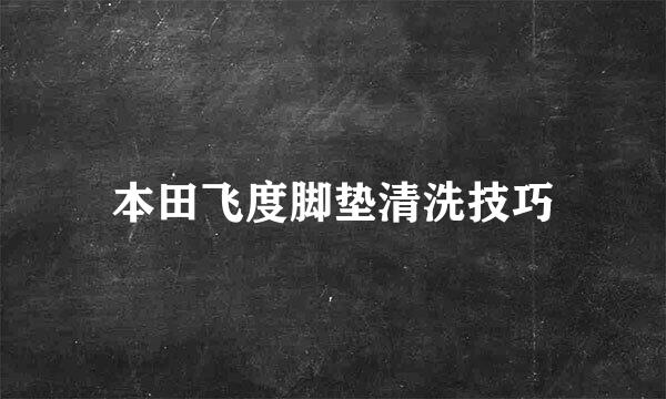 本田飞度脚垫清洗技巧