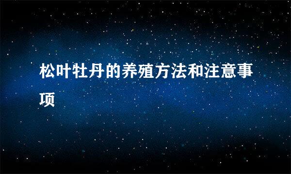 松叶牡丹的养殖方法和注意事项