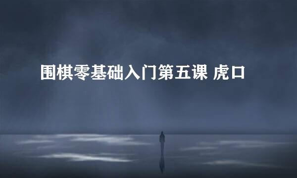 围棋零基础入门第五课 虎口
