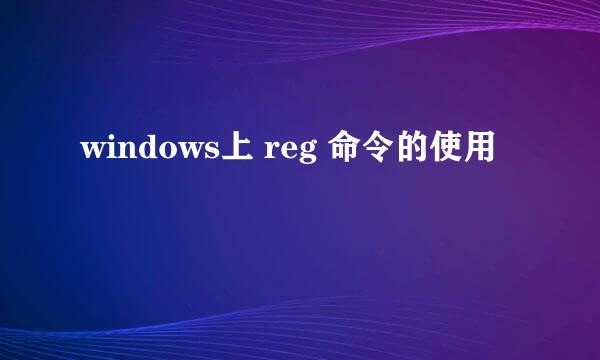 windows上 reg 命令的使用
