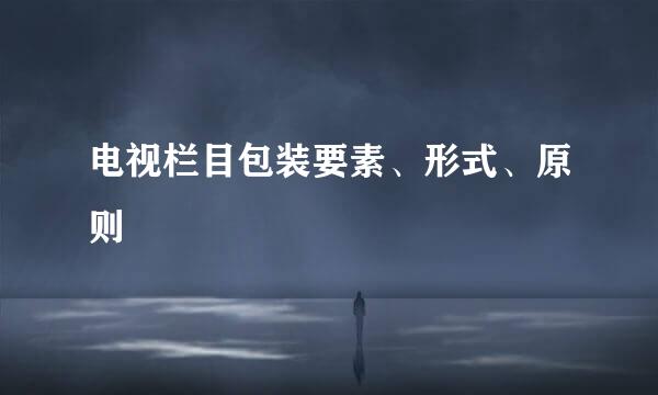 电视栏目包装要素、形式、原则