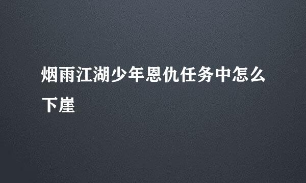 烟雨江湖少年恩仇任务中怎么下崖