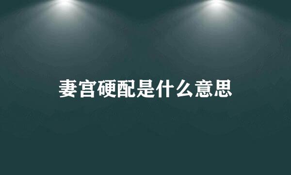 妻宫硬配是什么意思