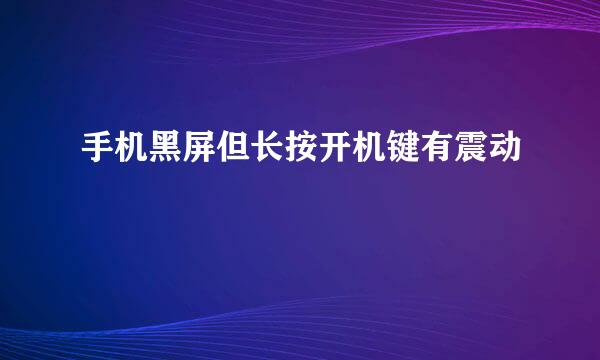 手机黑屏但长按开机键有震动