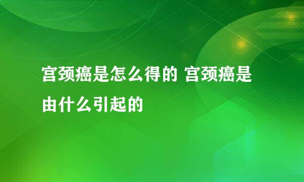 宫颈癌是怎么得的 宫颈癌是由什么引起的