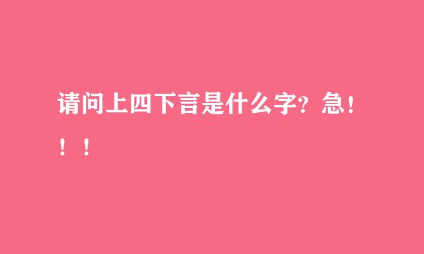 请问上四下言是什么字？急！！！