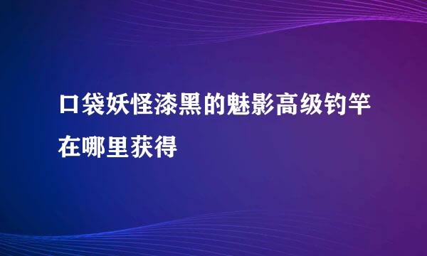口袋妖怪漆黑的魅影高级钓竿在哪里获得