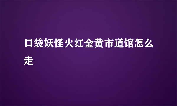 口袋妖怪火红金黄市道馆怎么走