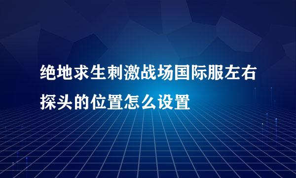 绝地求生刺激战场国际服左右探头的位置怎么设置