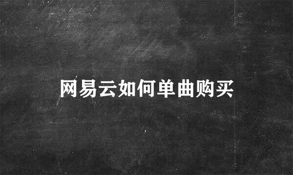 网易云如何单曲购买