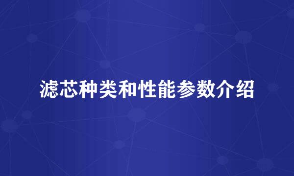 滤芯种类和性能参数介绍