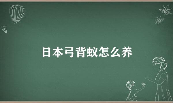 日本弓背蚁怎么养