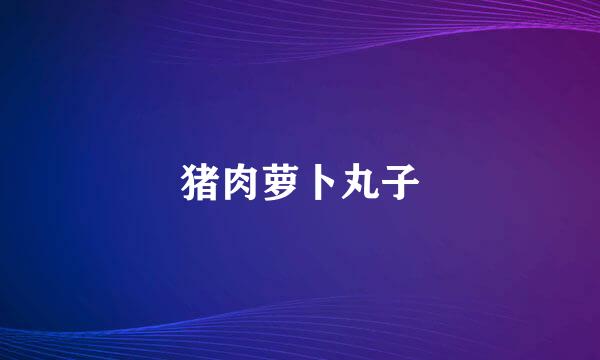 猪肉萝卜丸子