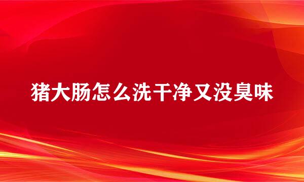 猪大肠怎么洗干净又没臭味