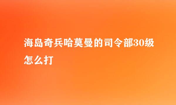 海岛奇兵哈莫曼的司令部30级怎么打