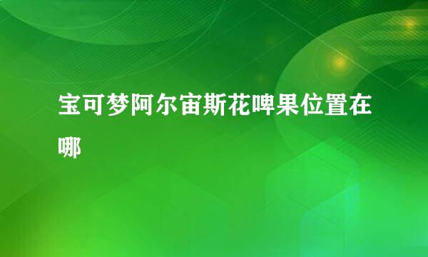 宝可梦阿尔宙斯花啤果位置在哪