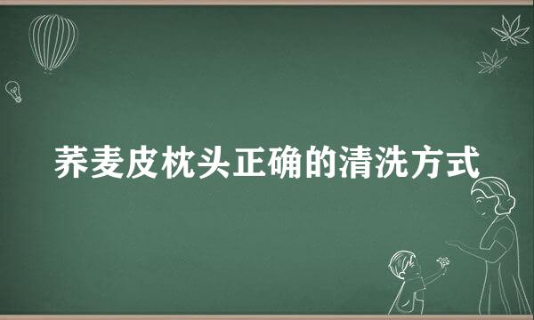 荞麦皮枕头正确的清洗方式