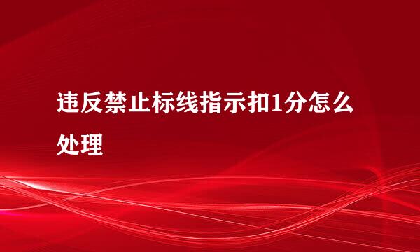 违反禁止标线指示扣1分怎么处理