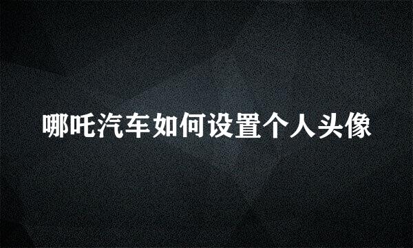 哪吒汽车如何设置个人头像