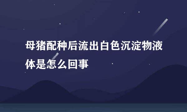 母猪配种后流出白色沉淀物液体是怎么回事