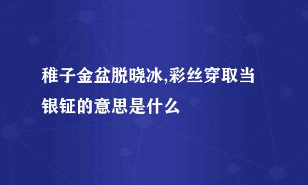 稚子金盆脱晓冰,彩丝穿取当银钲的意思是什么