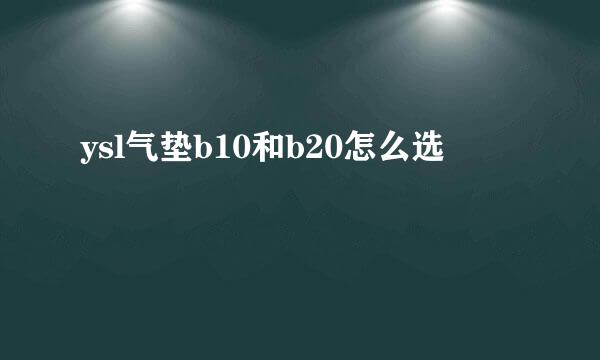 ysl气垫b10和b20怎么选