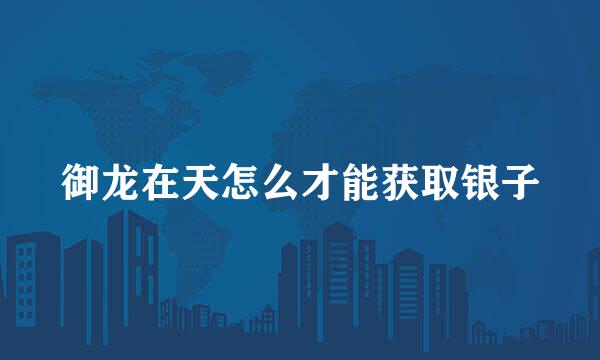 御龙在天怎么才能获取银子