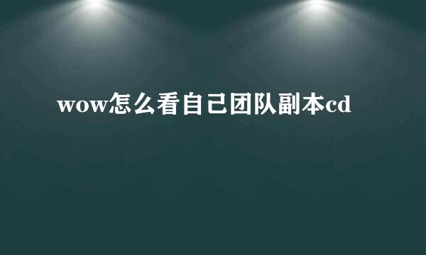 wow怎么看自己团队副本cd