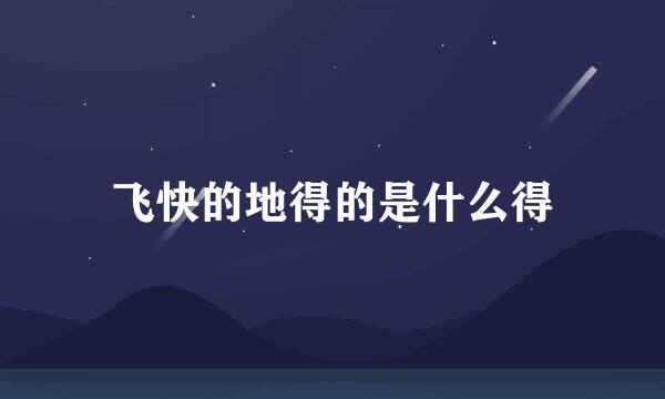 飞快的地得的是什么得