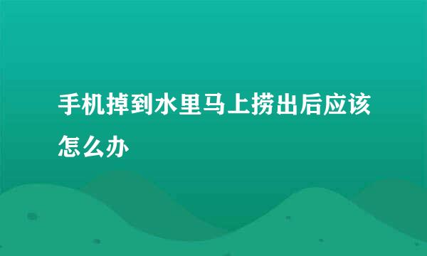 手机掉到水里马上捞出后应该怎么办