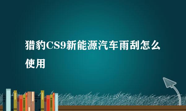 猎豹CS9新能源汽车雨刮怎么使用