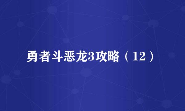 勇者斗恶龙3攻略(12)