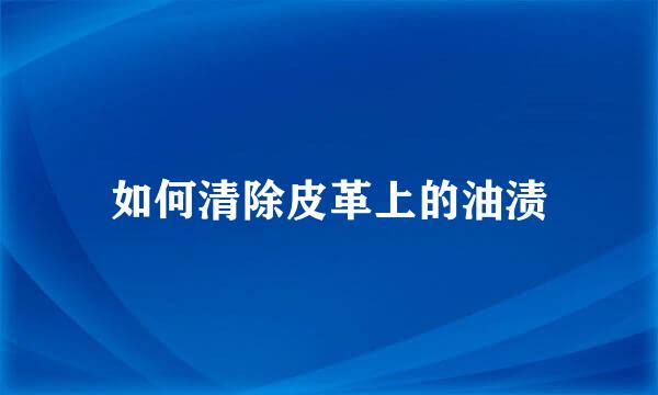 如何清除皮革上的油渍