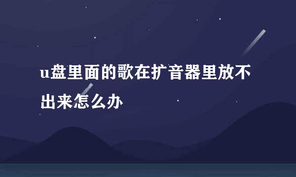 u盘里面的歌在扩音器里放不出来怎么办