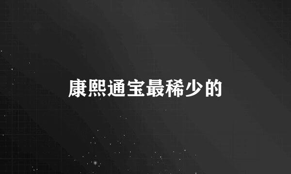 康熙通宝最稀少的