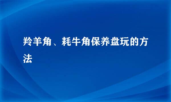 羚羊角、耗牛角保养盘玩的方法