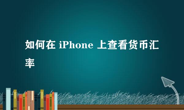 如何在 iPhone 上查看货币汇率