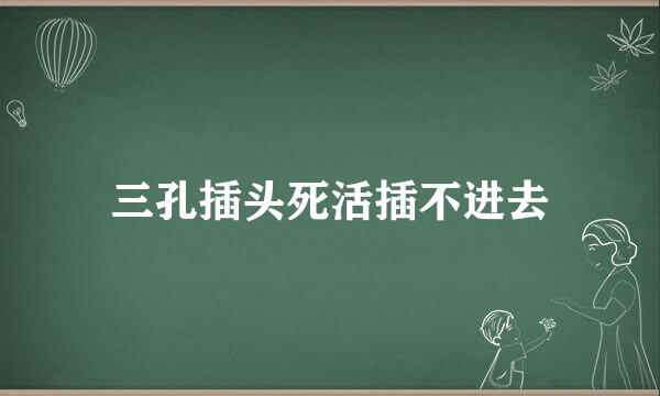 三孔插头死活插不进去