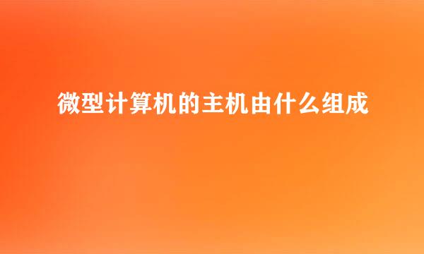 微型计算机的主机由什么组成