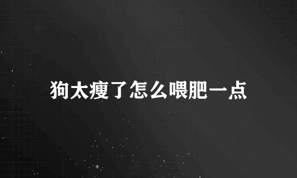 狗太瘦了怎么喂肥一点