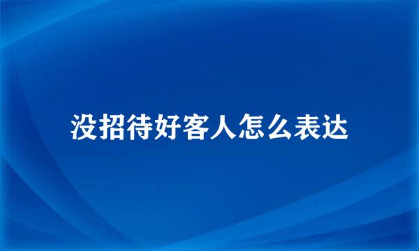 没招待好客人怎么表达