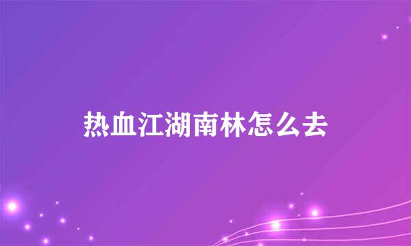 热血江湖南林怎么去