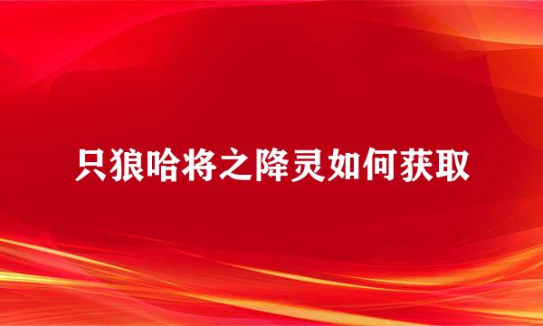 只狼哈将之降灵如何获取