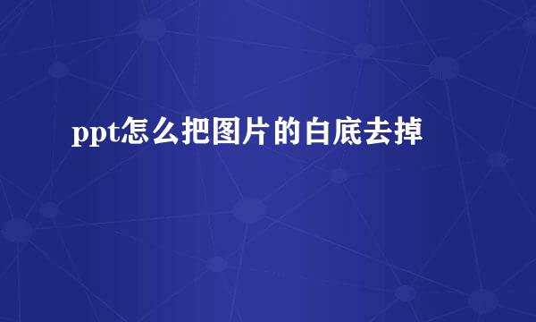 ppt怎么把图片的白底去掉